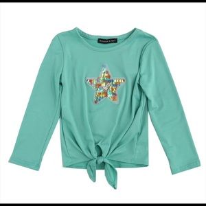 Shadow & Sky Star Sequin Tee Size 5 NWT